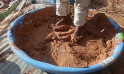 See how traditional mud walls are made