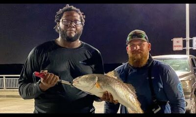 Catching BIG FISH in HIGH WINDS!! At the Biloxi drive on bridge!