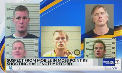 Suspect from Mobile in Moss Point K9 shooting has lengthy record