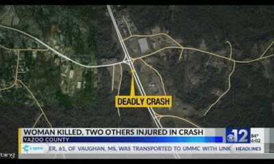 Woman killed, two injured in Yazoo County crash