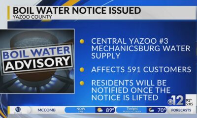 Nearly 600 Yazoo County customers under boil water alert