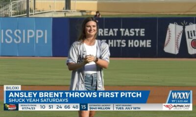 News 25’s Ansley Brent throws out first pitch at Biloxi Shuckers game