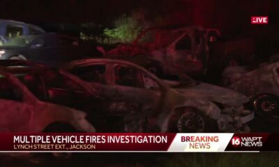 Several cars burned at Jackson car lot