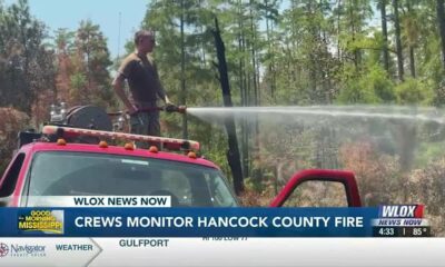 Crews still monitoring Hancock County woods fire