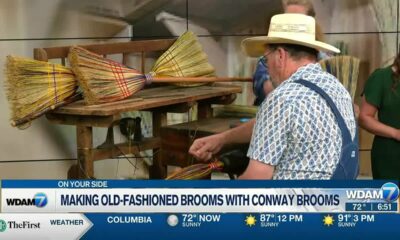 Old-fashioned good times sweep onto WDAM 7 Sunrise set with Conway Brooms