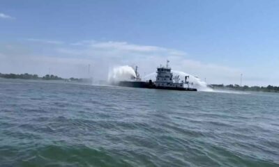 Barge fire extinguished near Pascagoula causeway