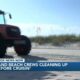 Sand beach crews cleaning up before cruisin'