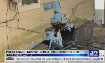 Two arrested after Jackson chase ends in car crashing into home