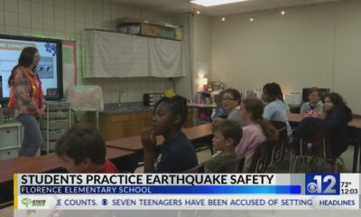 Florence Elementary students practice earthquake safety