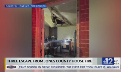 Three escape from Jones County house fire