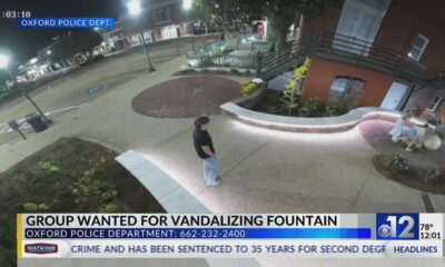 Oxford police search for two in fountain vandalism