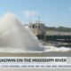 Dredge ship works along Mississippi River