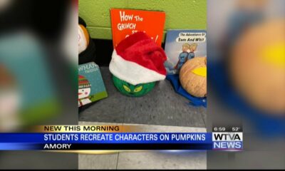 Amory students recreate book characters on pumpkins