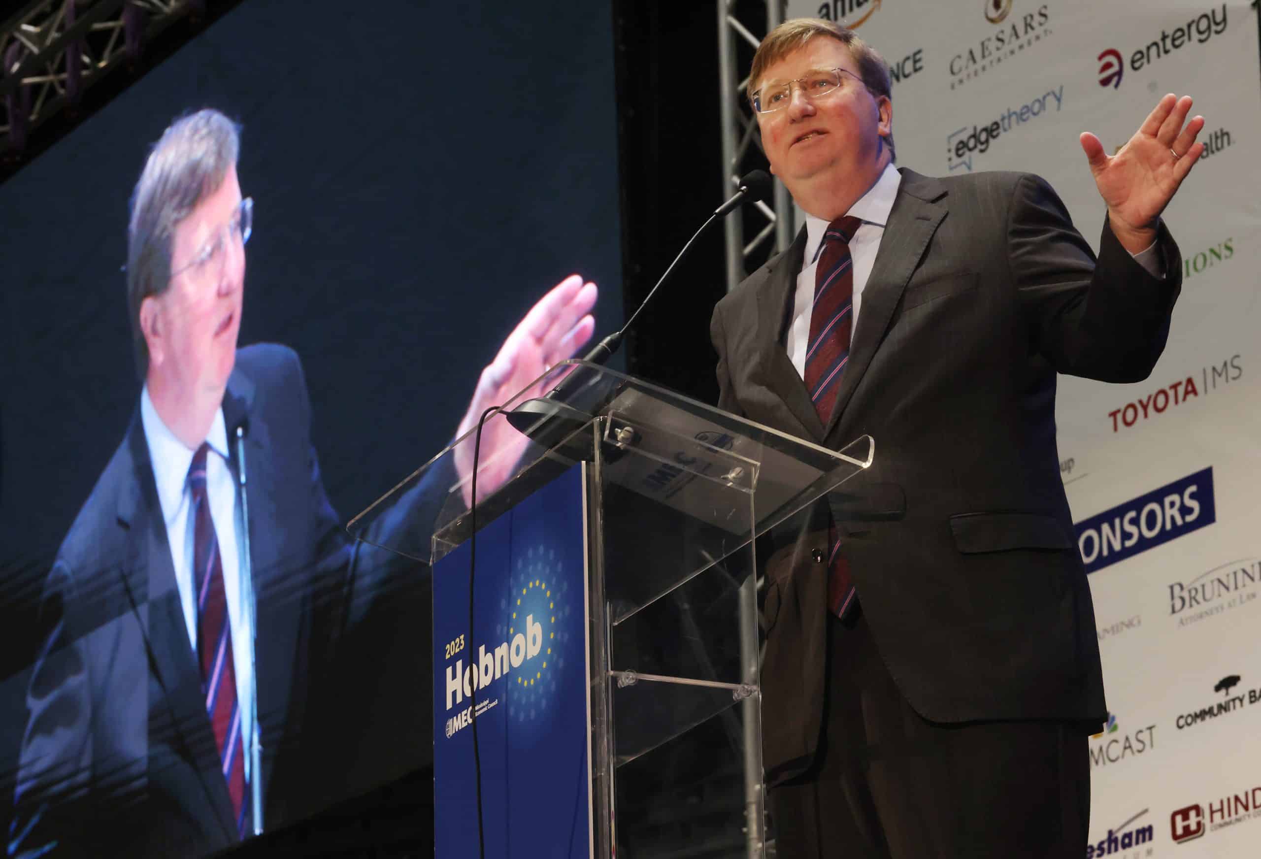 Tate Reeves, Brandon Presley trade barbs in front of Mississippi business leaders