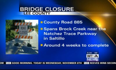 Lee County temporarily closes bridge near Saltillo to make repairs