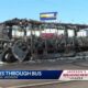 Bus catches fire on interstate