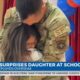 Father returns home from deployment and surprises daughter