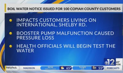 Boil water notice issued for 100 Copiah County customers