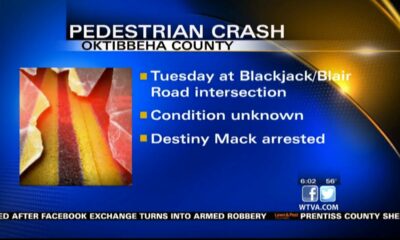 Driver arrested following crash with pedestrian in Oktibbeha County