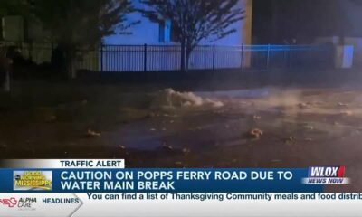 Caution on Popps Ferry Road due to water main break