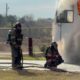 Firefighters spend Thanksgiving putting out fire on burning RV in Saltillo