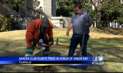 Tupelo Garden Club plants trees in honor of Arbor Day