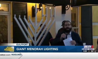 Giant menorah lit at Gulfport Premium Outlets