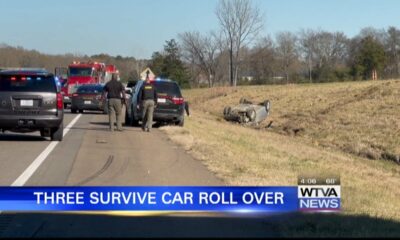 Family escaped from overturned vehicle in Lowndes County