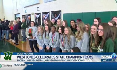 West Jones celebrates state champion football, swim teams