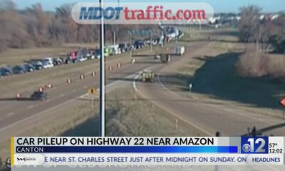 Car pileup on Highway 22 near Amazon