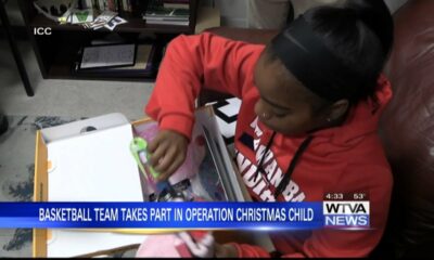 ICC basketball players taking part in Operation Christmas Child