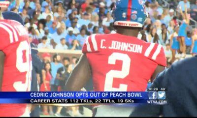 Ole Miss defensive lineman Cedric Johnson opts out of Peach Bowl