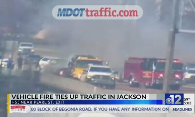 Car fire ties up traffic on I-55 in Jackson