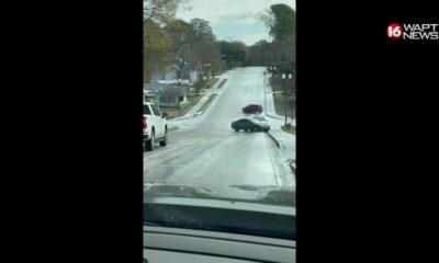 Video: Vehicles slide on ice on Fortification Street