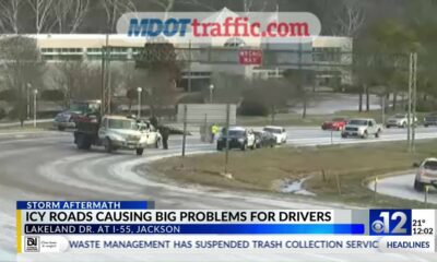 Icy roads cause problems for Mississippi drivers