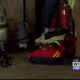 Firefighter reacts to extreme cold weather after fire fight