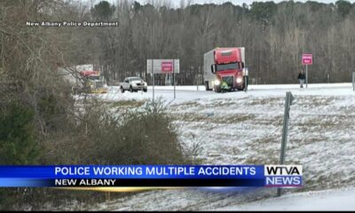 Ice led to multiple wrecks Thursday morning in New Albany