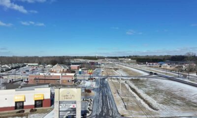 Drone video shows snow and ice in Saltillo