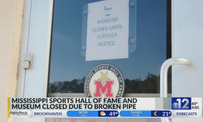 Mississippi Sports Hall of Fame and Museum closed due to broken pipe