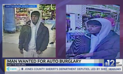 Hattiesburg police search for auto burglary suspect