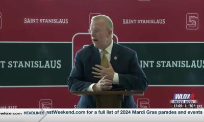 Congressman Mike Ezell speaks at St. Stanislaus Government Leadership Breakfast