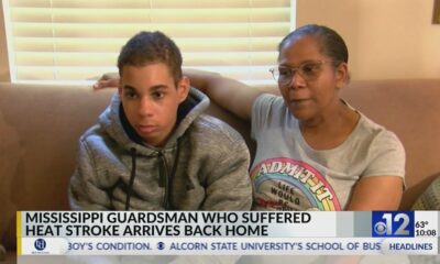 Mississippi guardsman returns home after suffering heat stroke