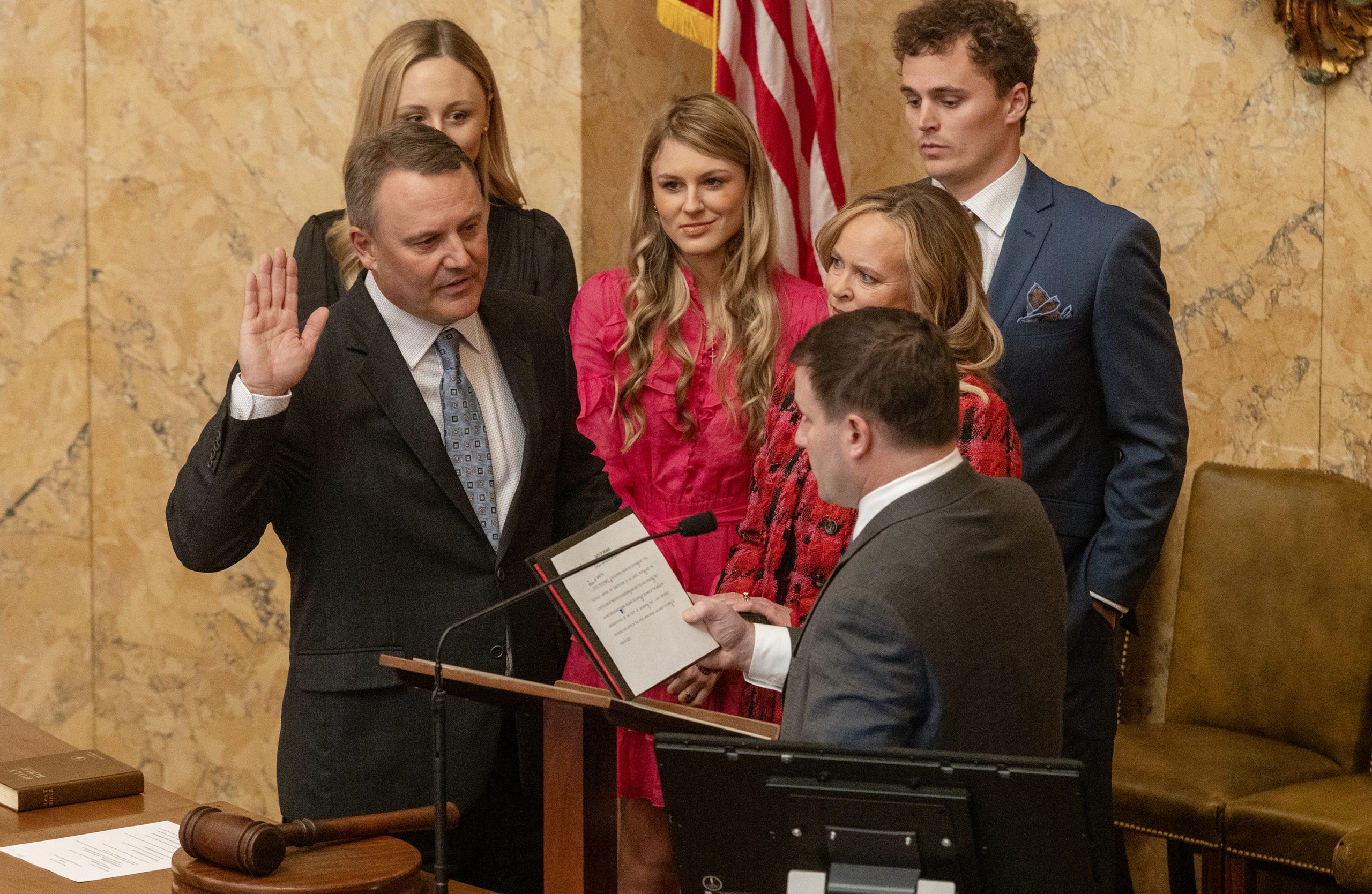 Newly-elected Speaker Jason White pleads with House colleagues to keep an open mind, work across political lines