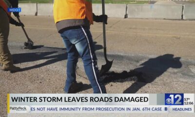 Mississippi roads damaged by winter storm