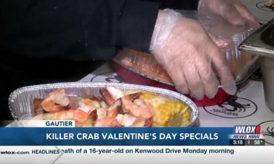 The Killer Crab in Gautier serving heart-shaped specials for Valentine's Day