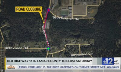 Old Highway 11 in Lamar County to close Saturday