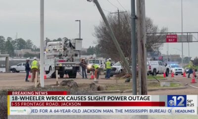 18-wheeler crash causes power outage in Jackson