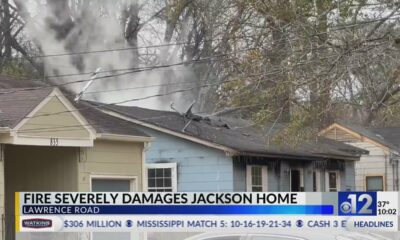 Fire damages Jackson home on Lawrence Road