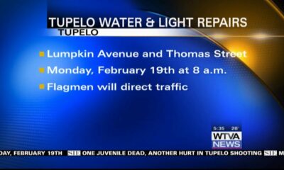 Tupelo Light and Water crews will be making repairs