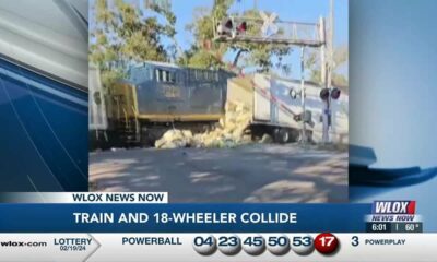 LIVE: Crews in Gulfport cleaning up mess from train colliding with 18-wheeler carrying bananas